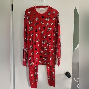 Hanna Andersson Peanuts Winter Wonderland Holiday Pajama Set Size Large